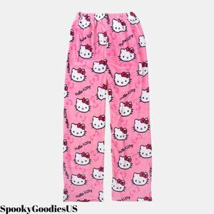 Pink Hello Kitty Pajama Pants Cute Kawaii Sanrio Y2K Women’s Woolen Loung Pants